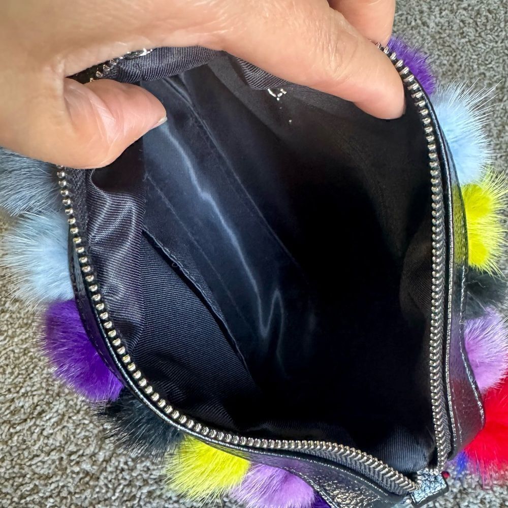 Multi Way Use Handmade Color-block Real Mink Fur Top Handles Satchel/Crossbody - Picture 16 of 16